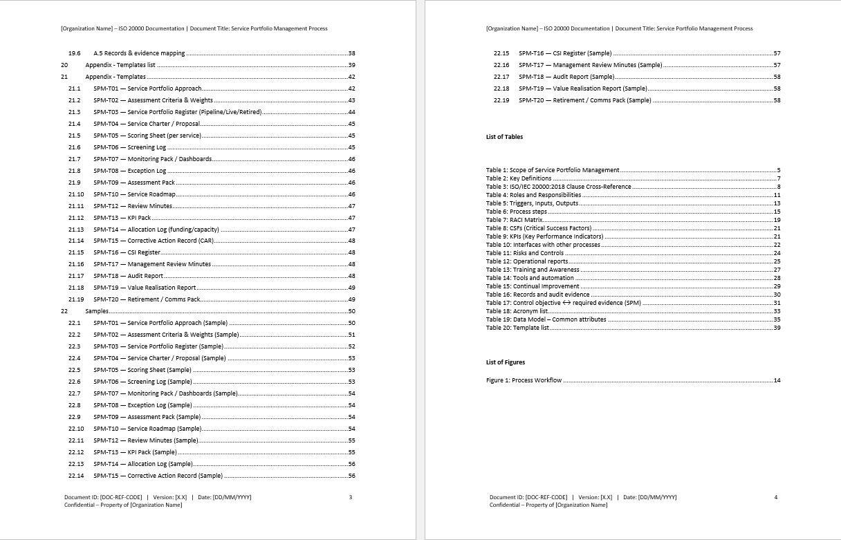 Service Portfolio Management Process (ISO/IEC 20000, ITIL) (0-page Word document) Preview Image