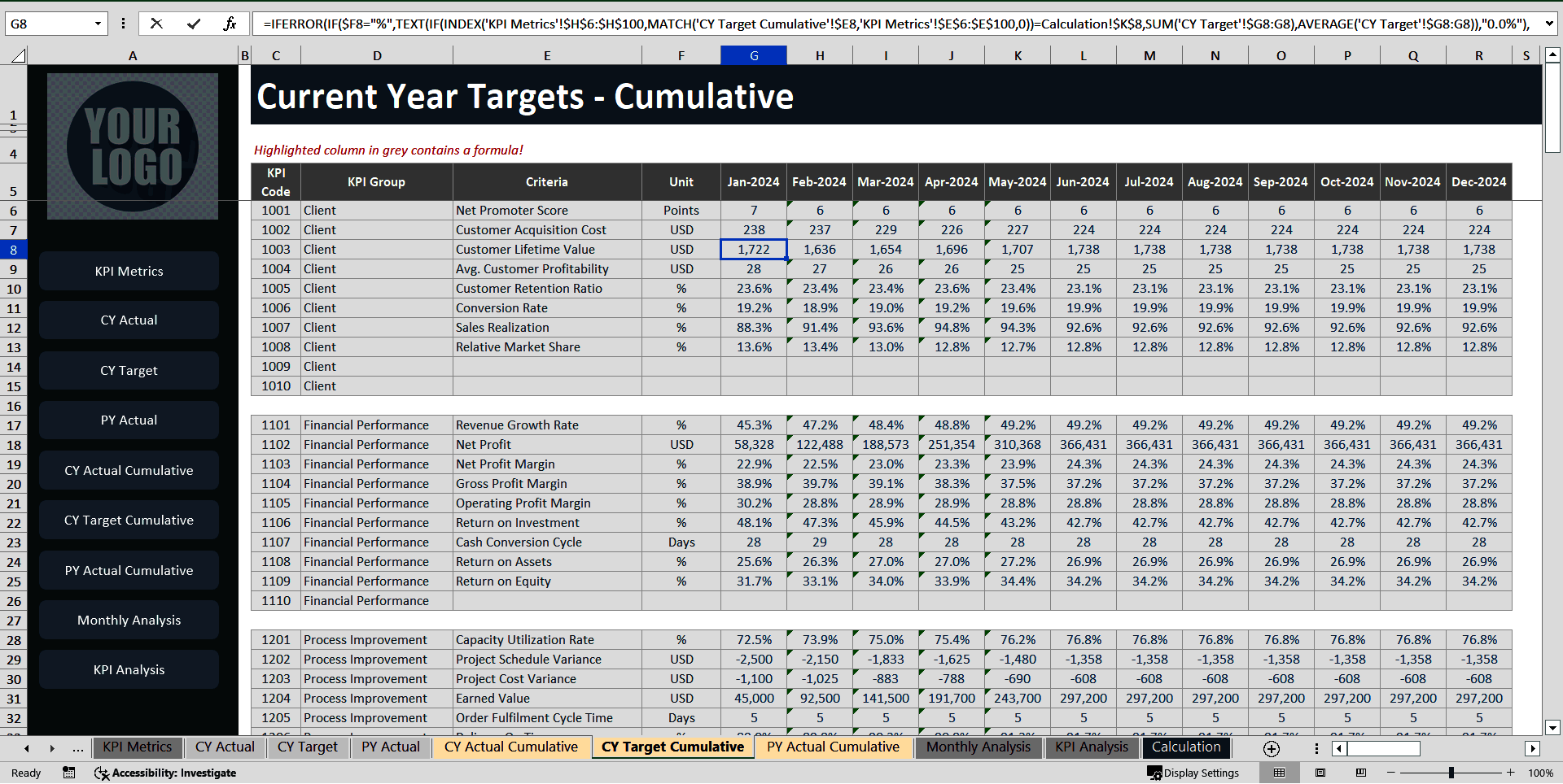 Supply Chain KPI Excel Template (Excel template (XLSX)) Preview Image