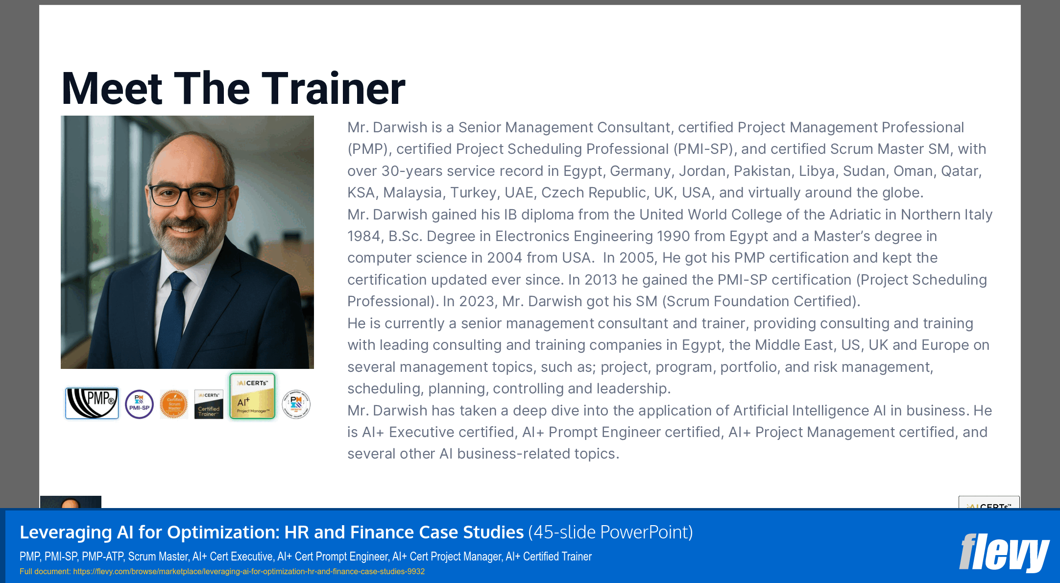 Leveraging AI for Optimization: HR and Finance Case Studies (45-slide PPT PowerPoint presentation slide deck (PPTX)) Preview Image