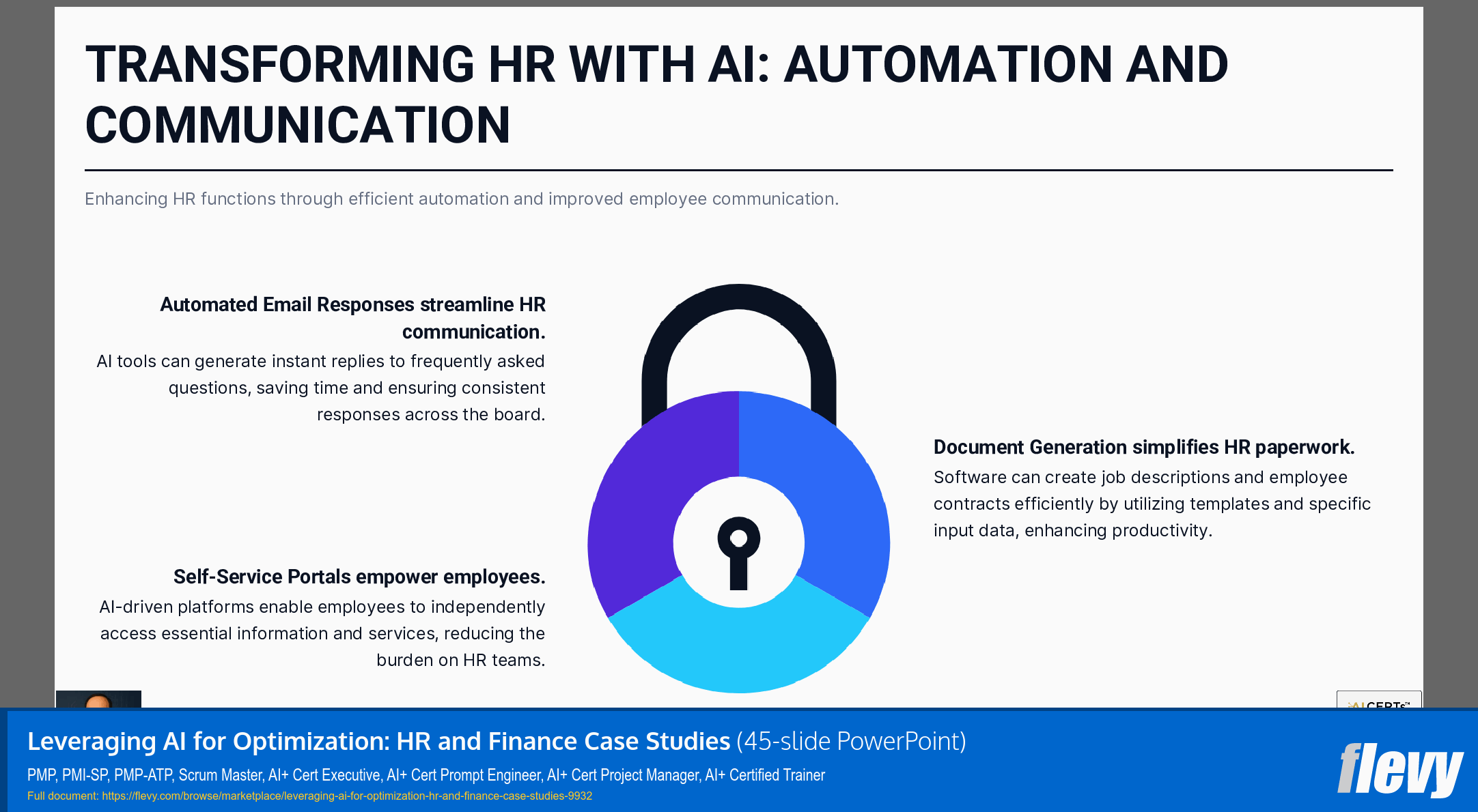 Leveraging AI for Optimization: HR and Finance Case Studies (45-slide PPT PowerPoint presentation slide deck (PPTX)) Preview Image