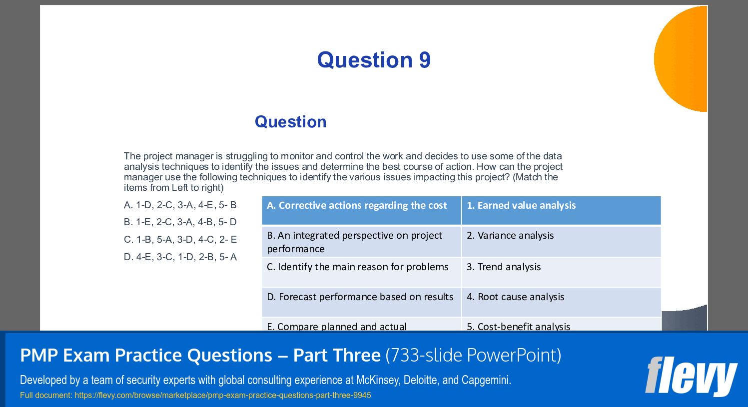 PMP Exam Practice Questions – Part Three (733-slide PPT PowerPoint presentation slide deck (PPTX)) Preview Image