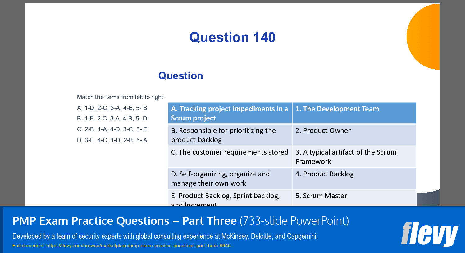 PMP Exam Practice Questions – Part Three (733-slide PPT PowerPoint presentation slide deck (PPTX)) Preview Image