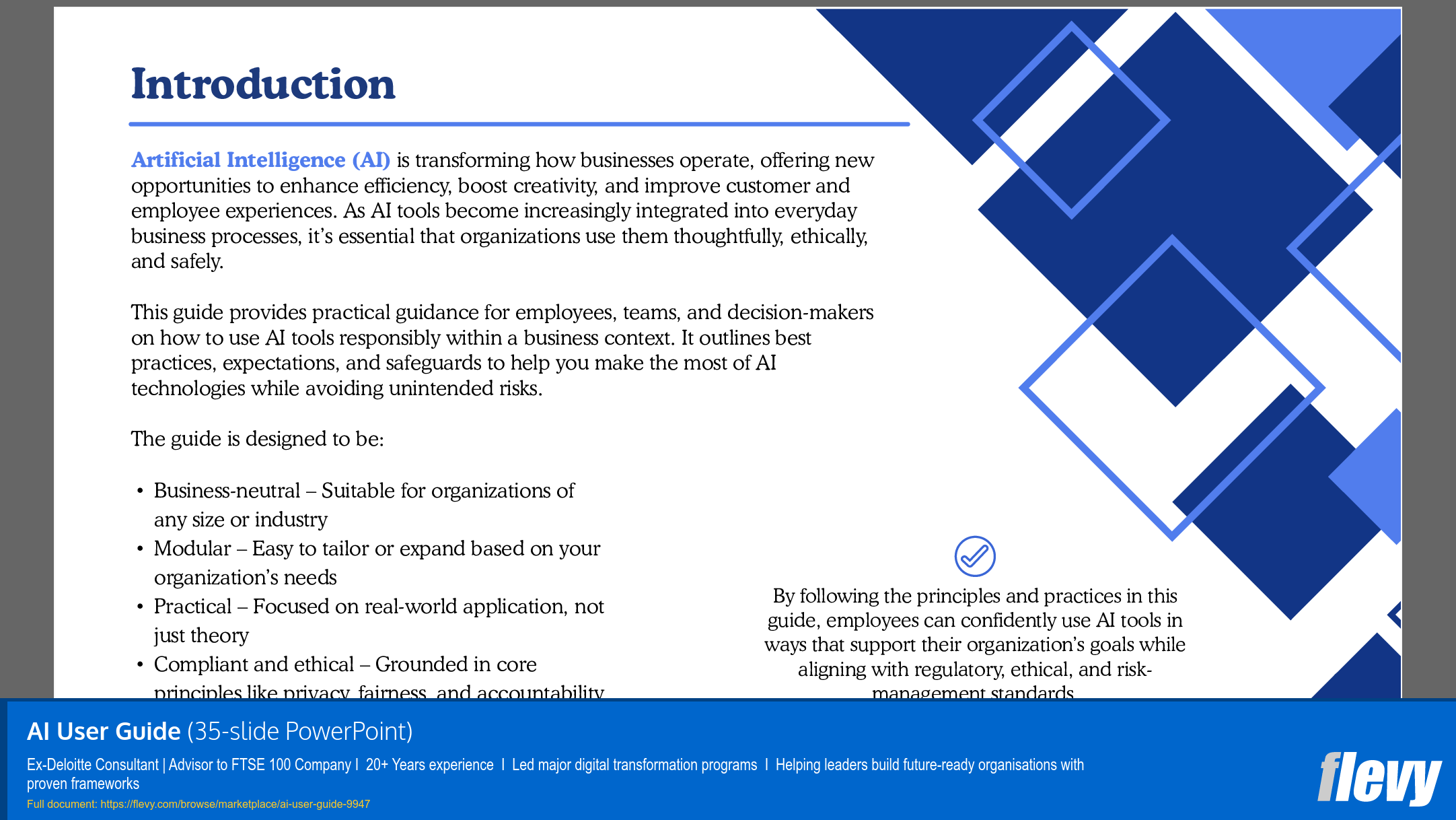 AI User Guide (35-slide PPT PowerPoint presentation slide deck (PPTX)) Preview Image