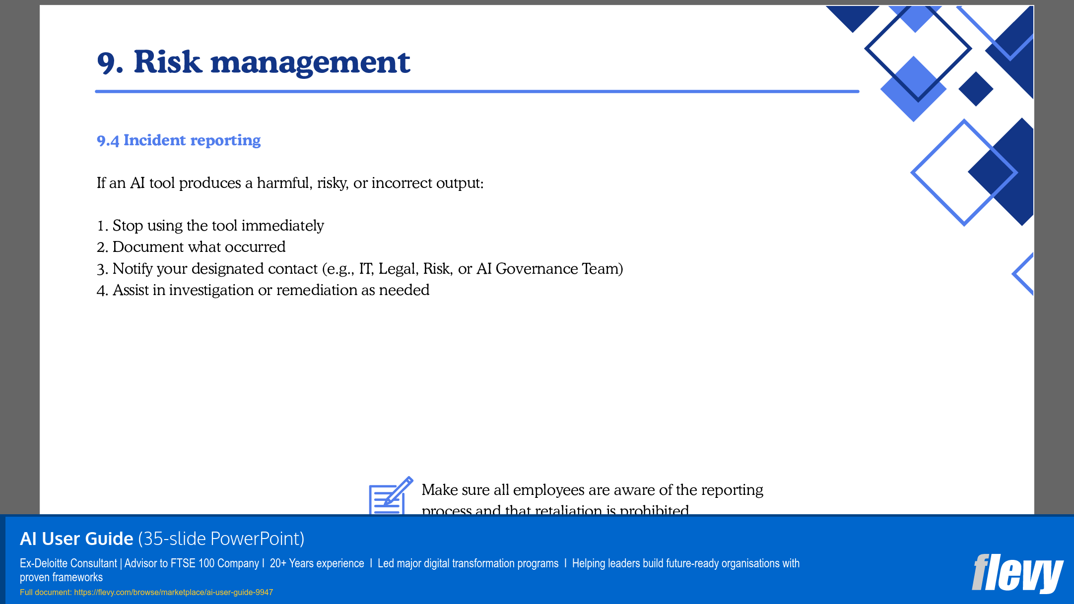 AI User Guide (35-slide PPT PowerPoint presentation slide deck (PPTX)) Preview Image
