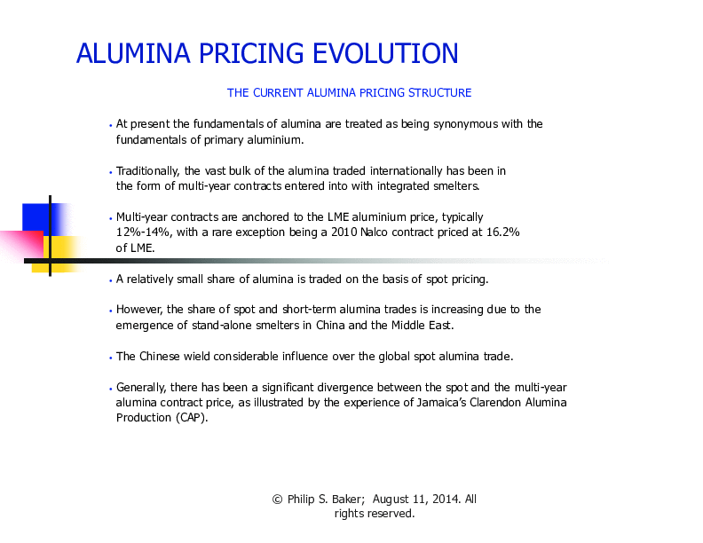 Alumina Pricing Evolution (5-page PDF document) Preview Image