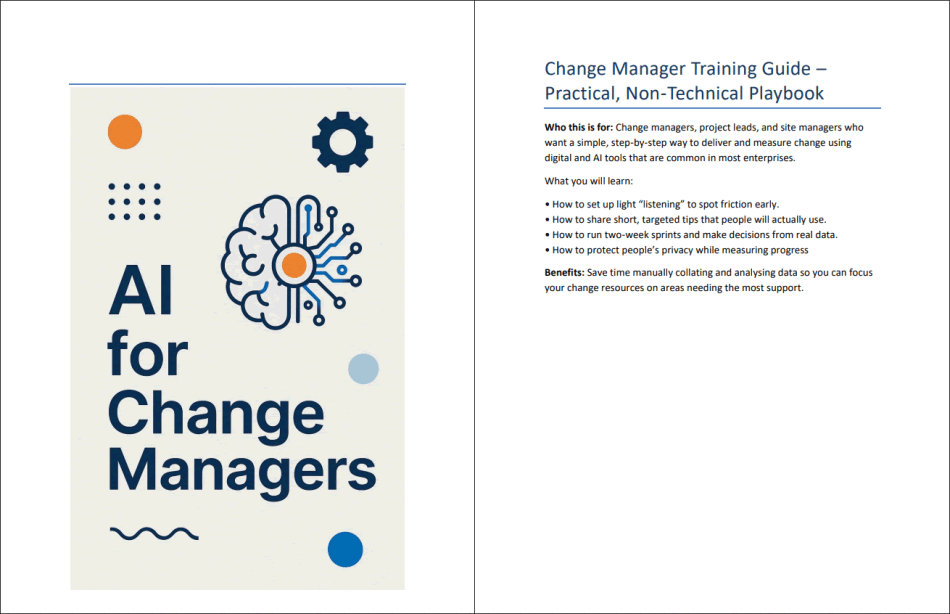 AI Playbook for Change Managers - Implement and Measure (20-page PDF document) Preview Image