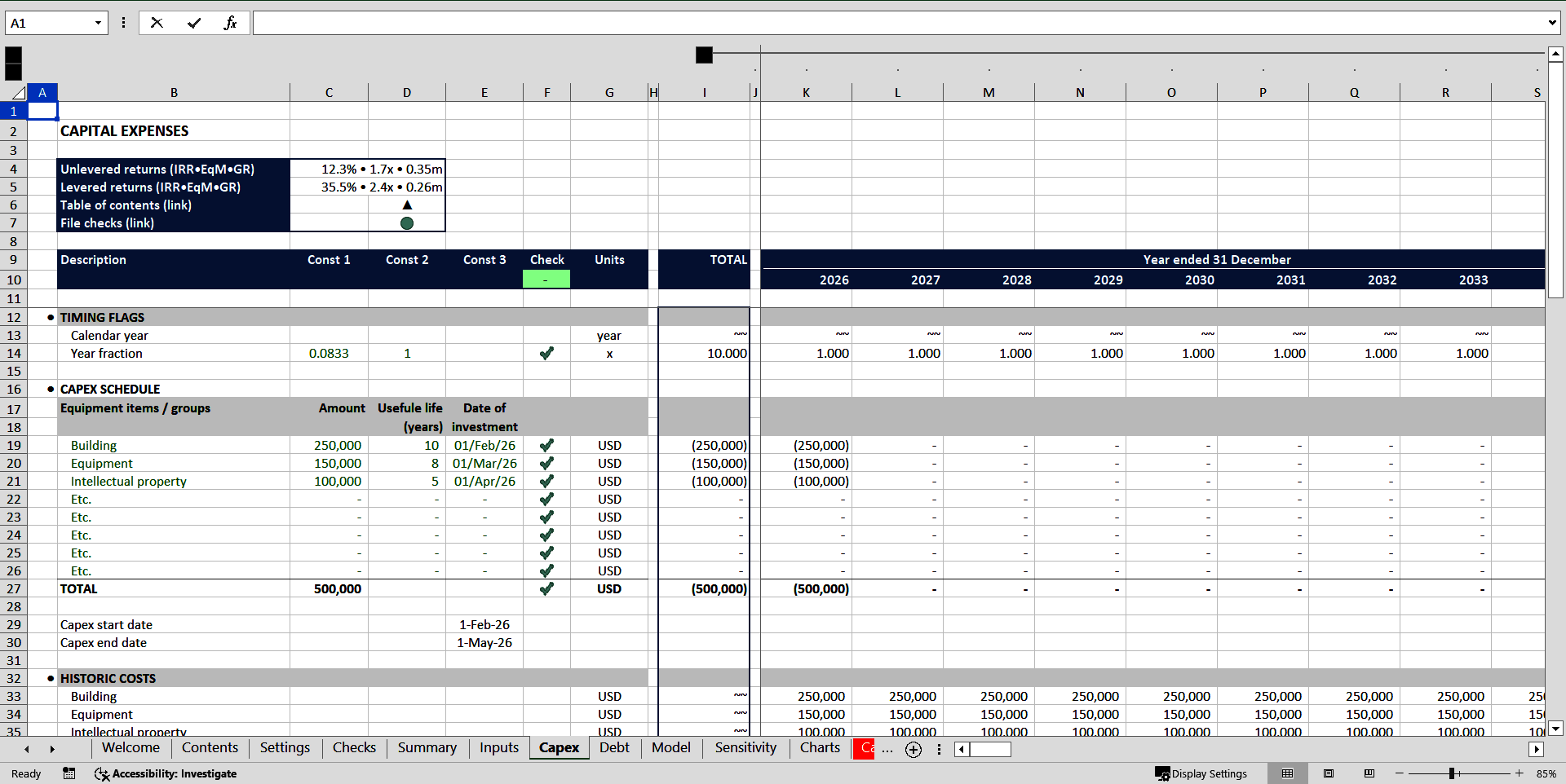 Buy versus Lease Financial Model (Excel template (XLSX)) Preview Image