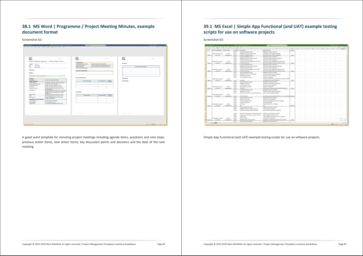 130+ Project Management Templates for both Waterfall & Agile (78-page PDF document) Preview Image