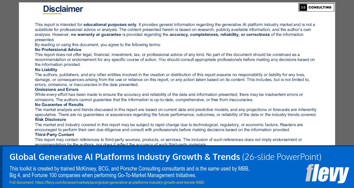 Global Generative AI Platforms Industry Growth & Trends (26-slide PPT PowerPoint presentation slide deck (PPTX)) Preview Image