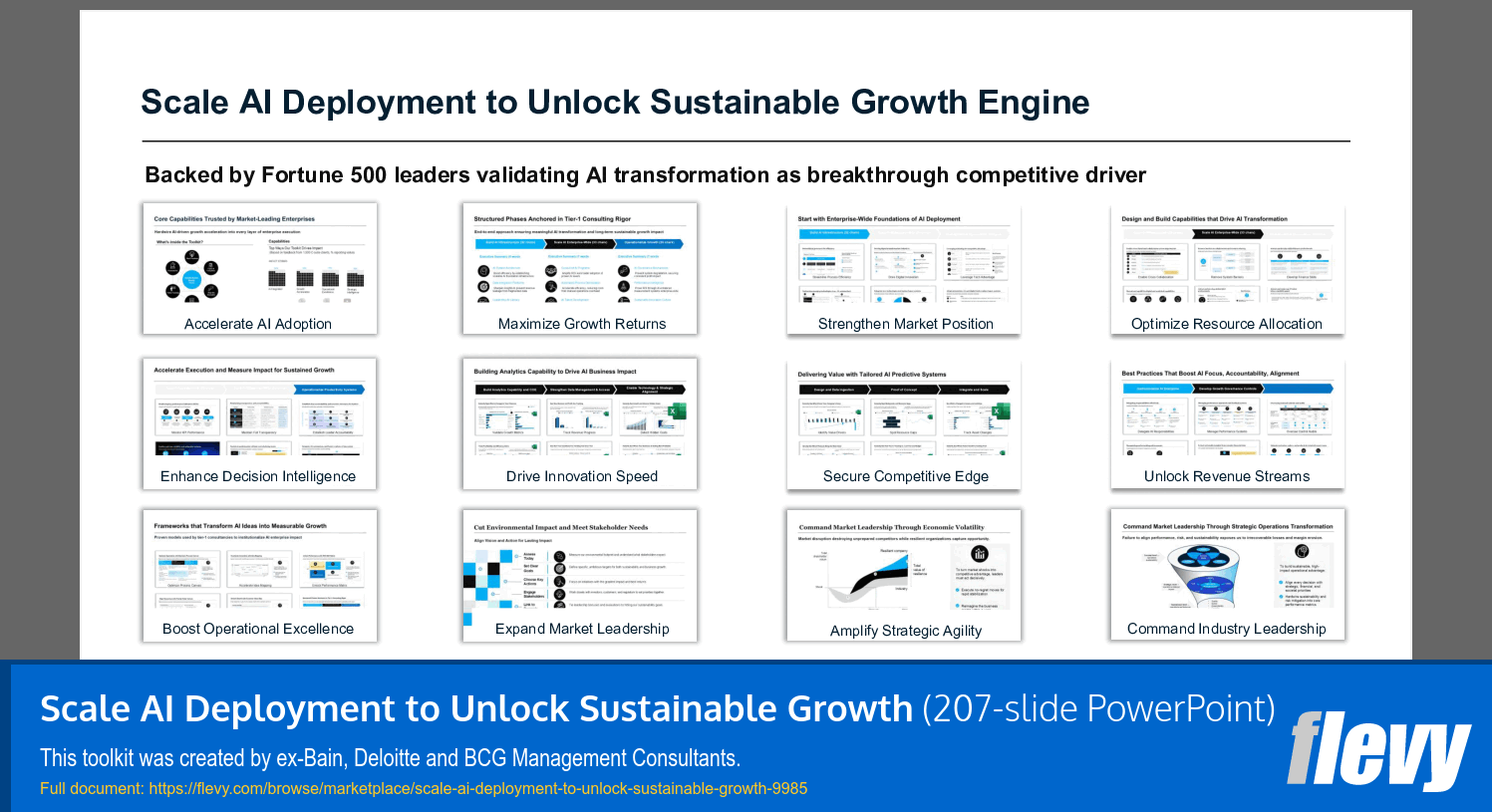 Scale AI Deployment to Unlock Sustainable Growth (207-slide PPT PowerPoint presentation slide deck (PPTX)) Preview Image