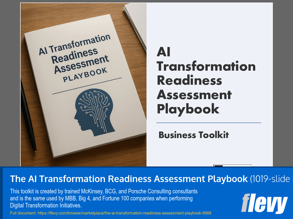 AI Transformation Readiness Assessment Playbook (1019-slide PPT PowerPoint presentation slide deck (PPTX)) Preview Image