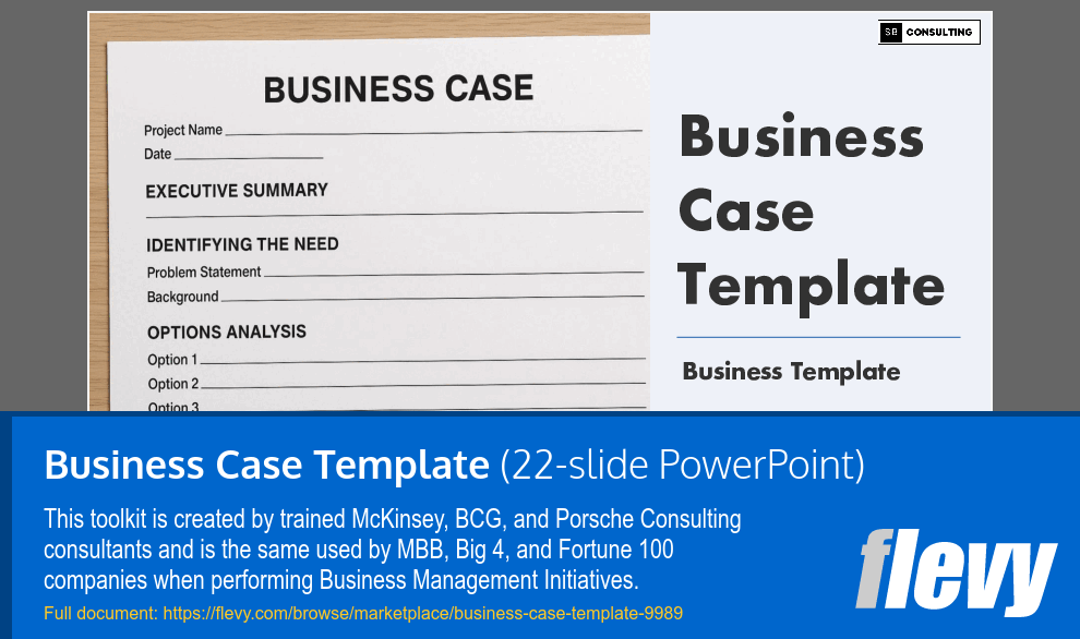 Business Case Template (22-slide PPT PowerPoint presentation slide deck (PPTX)) Preview Image