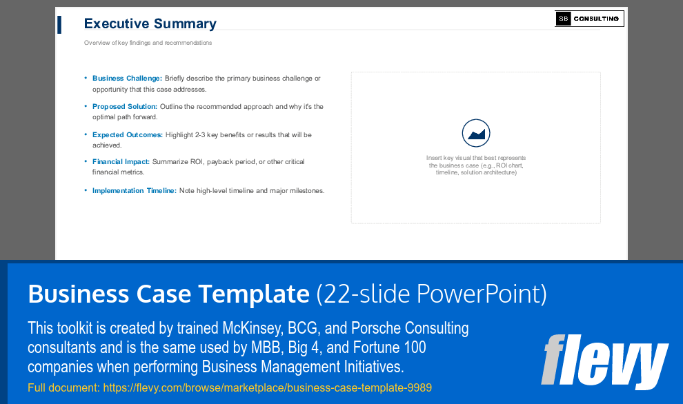 Business Case Template (22-slide PPT PowerPoint presentation slide deck (PPTX)) Preview Image