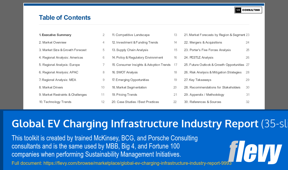 Global EV Charging Infrastructure Industry Report (35-slide PPT PowerPoint presentation slide deck (PPTX)) Preview Image
