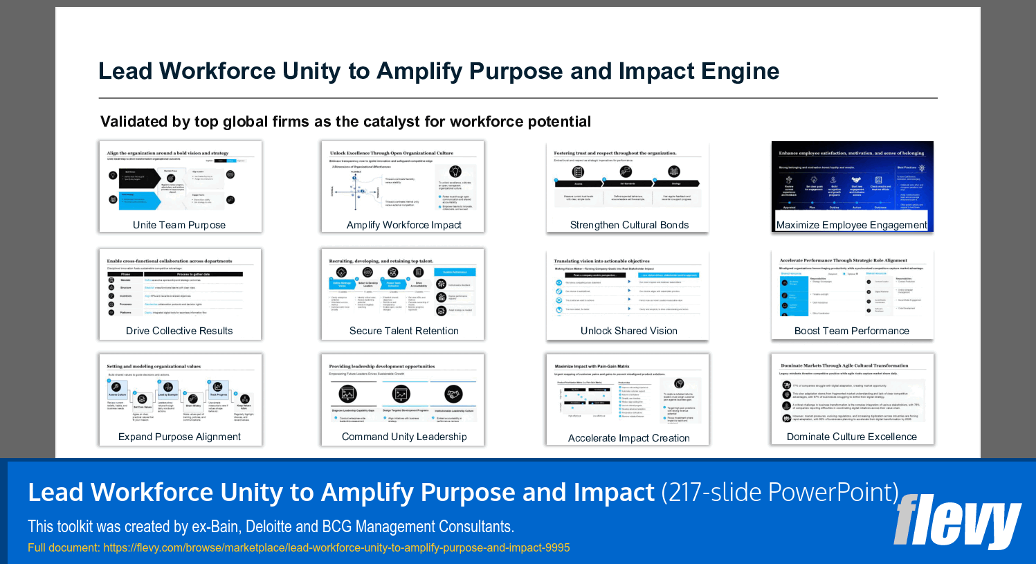 Lead Workforce Unity to Amplify Purpose and Impact (217-slide PPT PowerPoint presentation slide deck (PPTX)) Preview Image