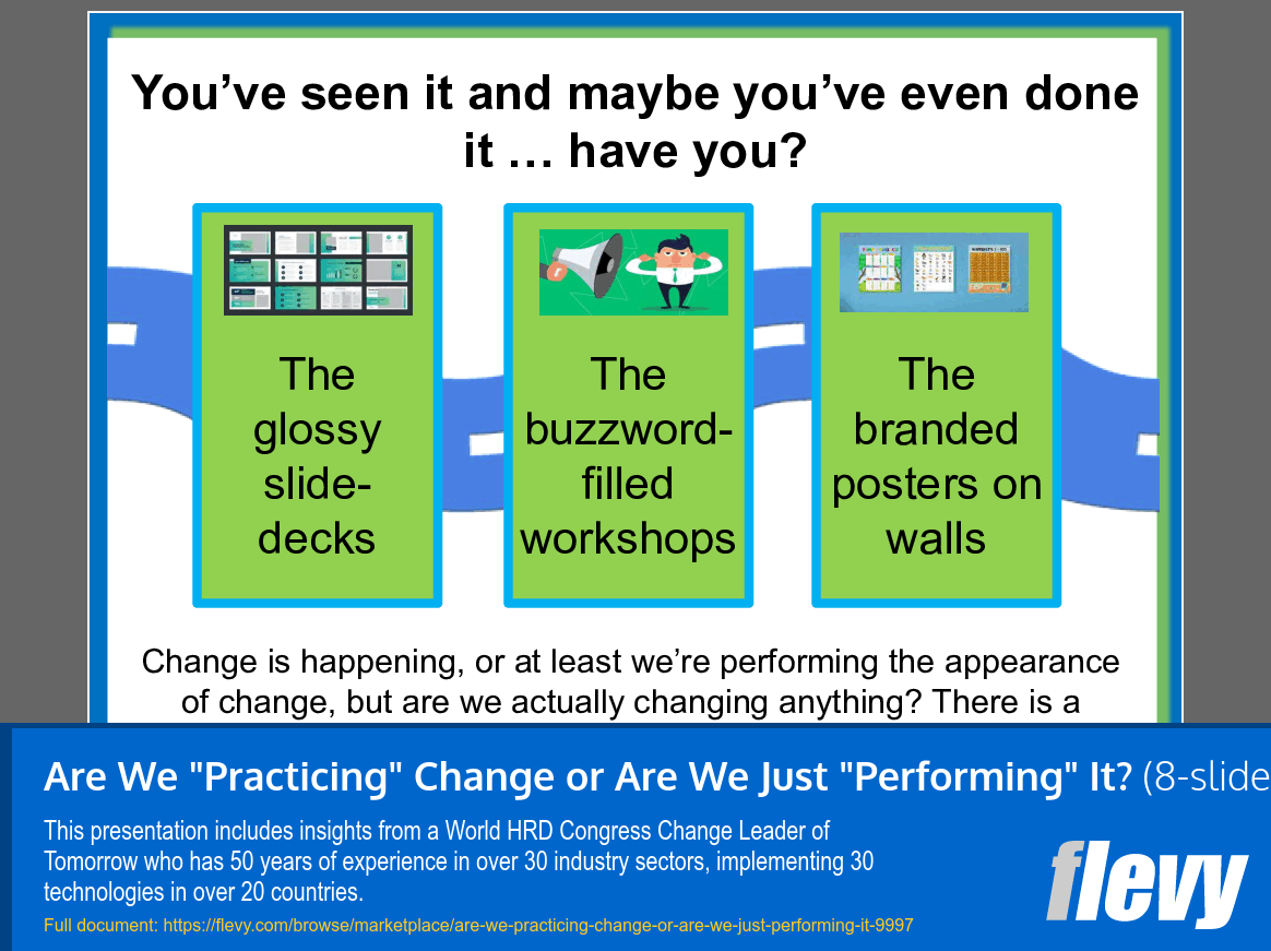 Are We "Practicing" Change or Are We Just "Performing" It? (8-slide PPT PowerPoint presentation slide deck (PPT)) Preview Image