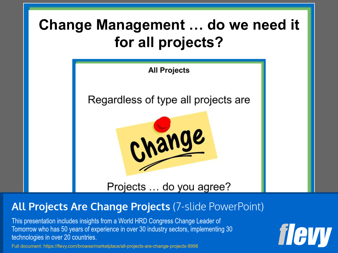 All Projects Are Change Projects (7-slide PPT PowerPoint presentation slide deck (PPT)) Preview Image