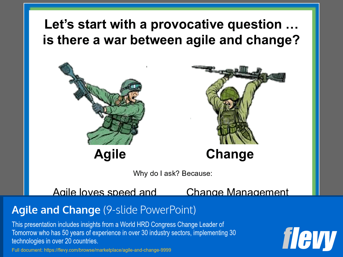 Agile and Change (9-slide PPT PowerPoint presentation slide deck (PPT)) Preview Image
